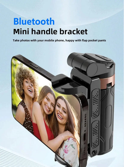 Super Mini Selfie Stick Portable Phone Holder Shooting Aid Versatile Integrated Design Bluetooth Remote For Live Broadcas Ai-TechWorld 