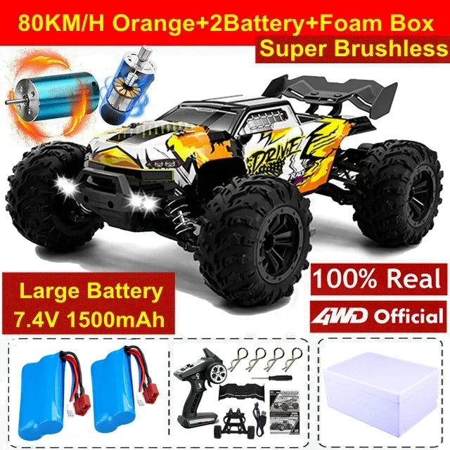 4WD Remote Control Car Off Road 4x4 RC High Speed Buggy Truck Super Brushless 50 or 80KM/H Fast Drift Racing Toy Kids Adults Ai-TechWorld 