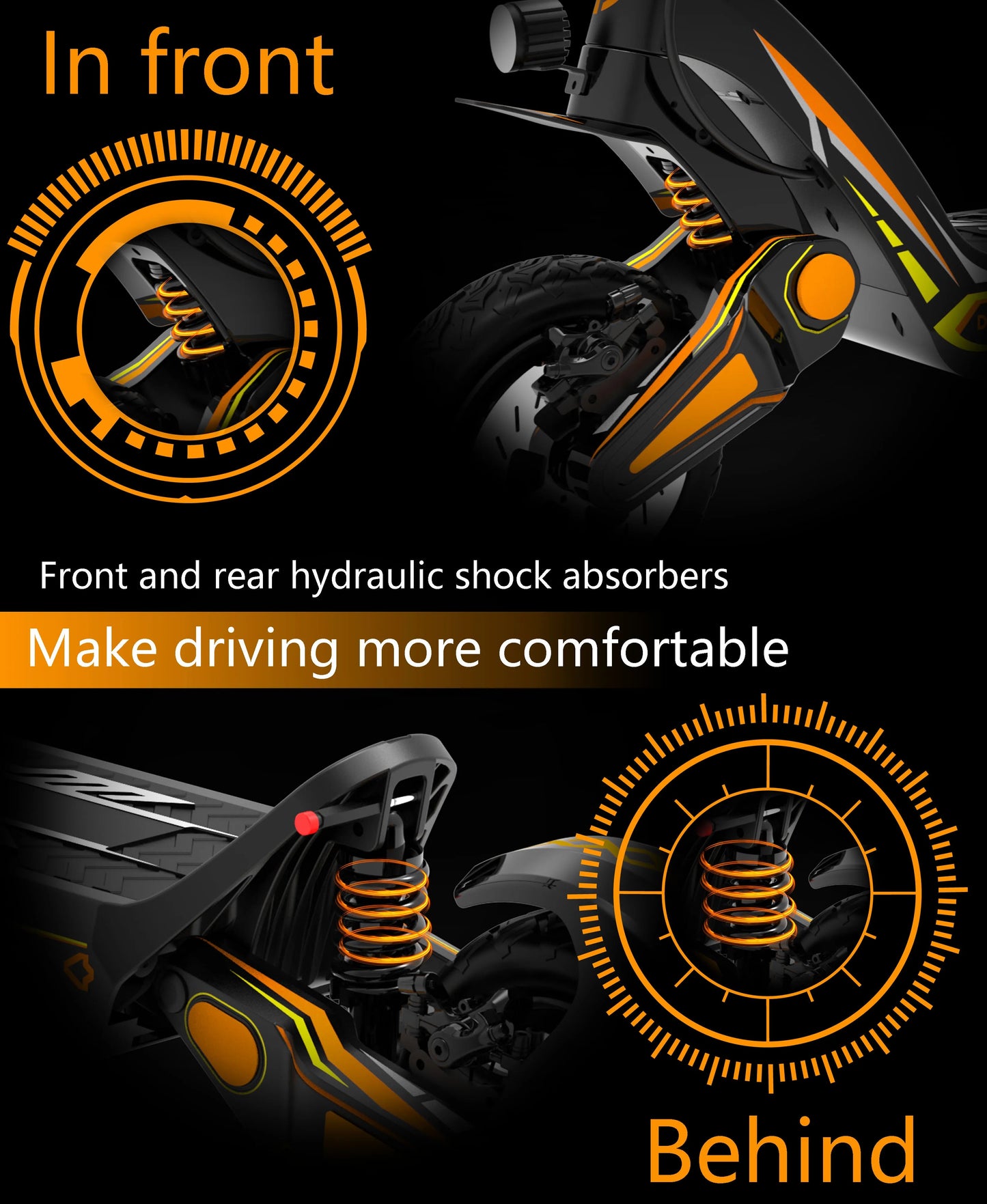 Dual Motor 46mph 80kmh Hydraulic Absorber Brake Powerful Off-road Adult Double Motor Big 60V 11inch Tires Electric Scooter Ai-TechWorld 