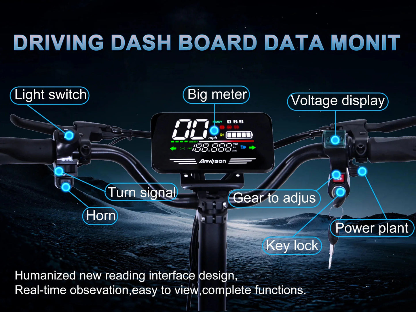 Arwibon GT06 1200W Foldable E-Scooter for Adults -Max Speed 30MPH, 48V 13AH/23.4AH, 11"Off-Road Tires | US Stock, Factory Direct Ai-TechWorld 
