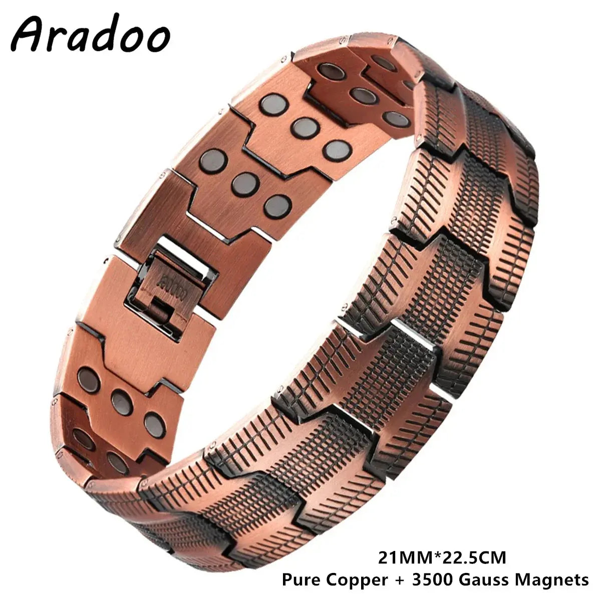 ARADOO Copper Bracelet for Men 100% Pure Copper Magnetic Link Bracelets Jewelry Gift with Adjustable Sizing Tool Ai-TechWorld 