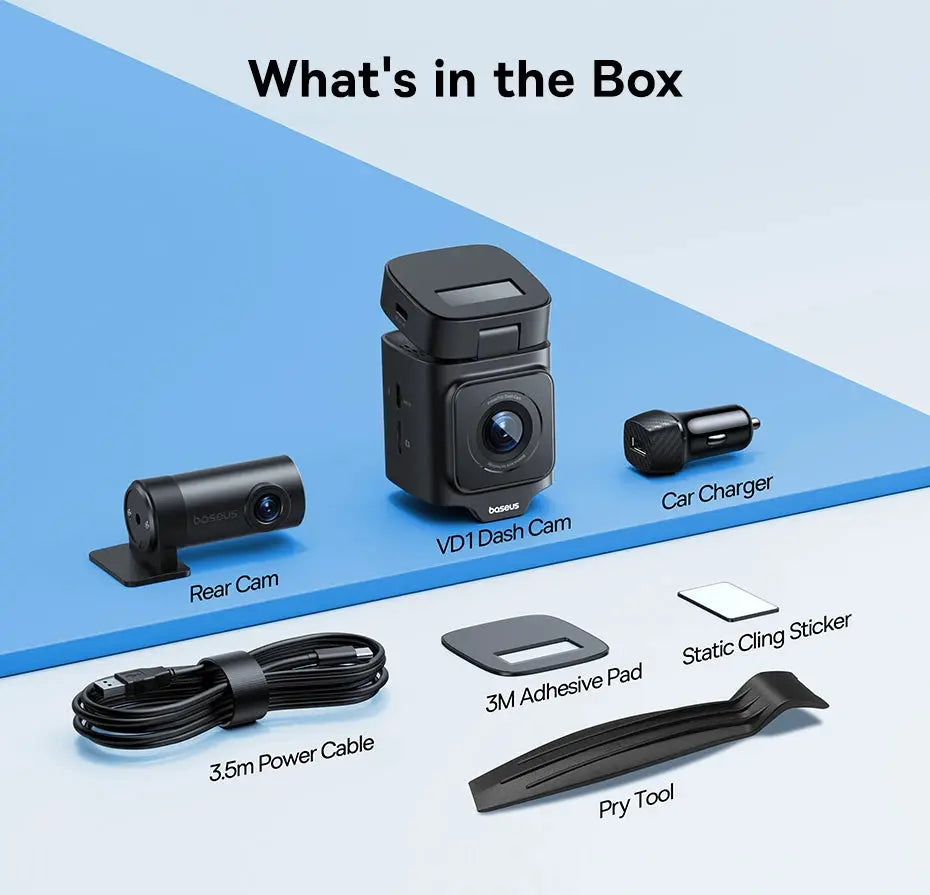 Baseus 3K Dash Cam VD1 Front and Rear Cam HD Built-in GPS Galileo Supercapacitor Car DVR Car Camera Recorder Support 24H Parking Ai-TechWorld 