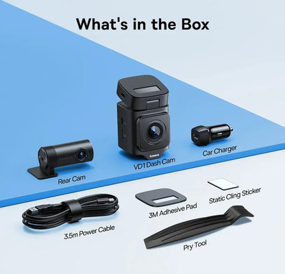 Baseus 3K Dash Cam VD1 Front and Rear Cam HD Built-in GPS Galileo Supercapacitor Car DVR Car Camera Recorder Support 24H Parking Ai-TechWorld 