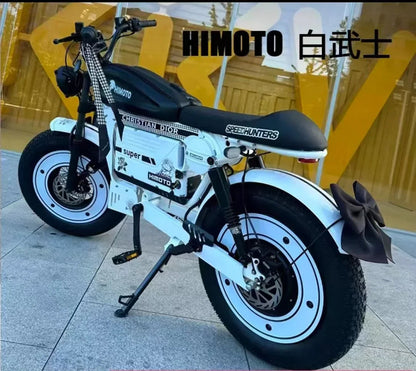 Ebike ZPW Black Warrior 3000W 60V 45AH Camping Motorcycle, Adult Electric Bike 20 Inch Fat Tire Electric Bike Ai-TechWorld 