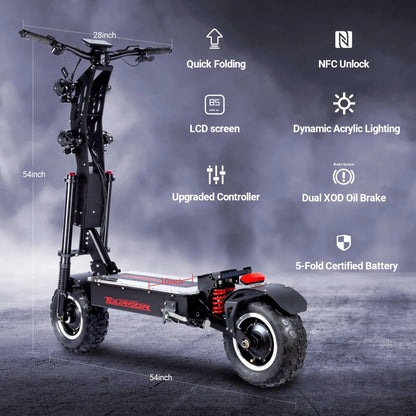 10000W Off-road Electric Scooter Dual Motors 14 Inch Off-Road Tyres 72V-40AH Panasonic Battery Speed 120KM/H elektro scooter Ai-TechWorld 