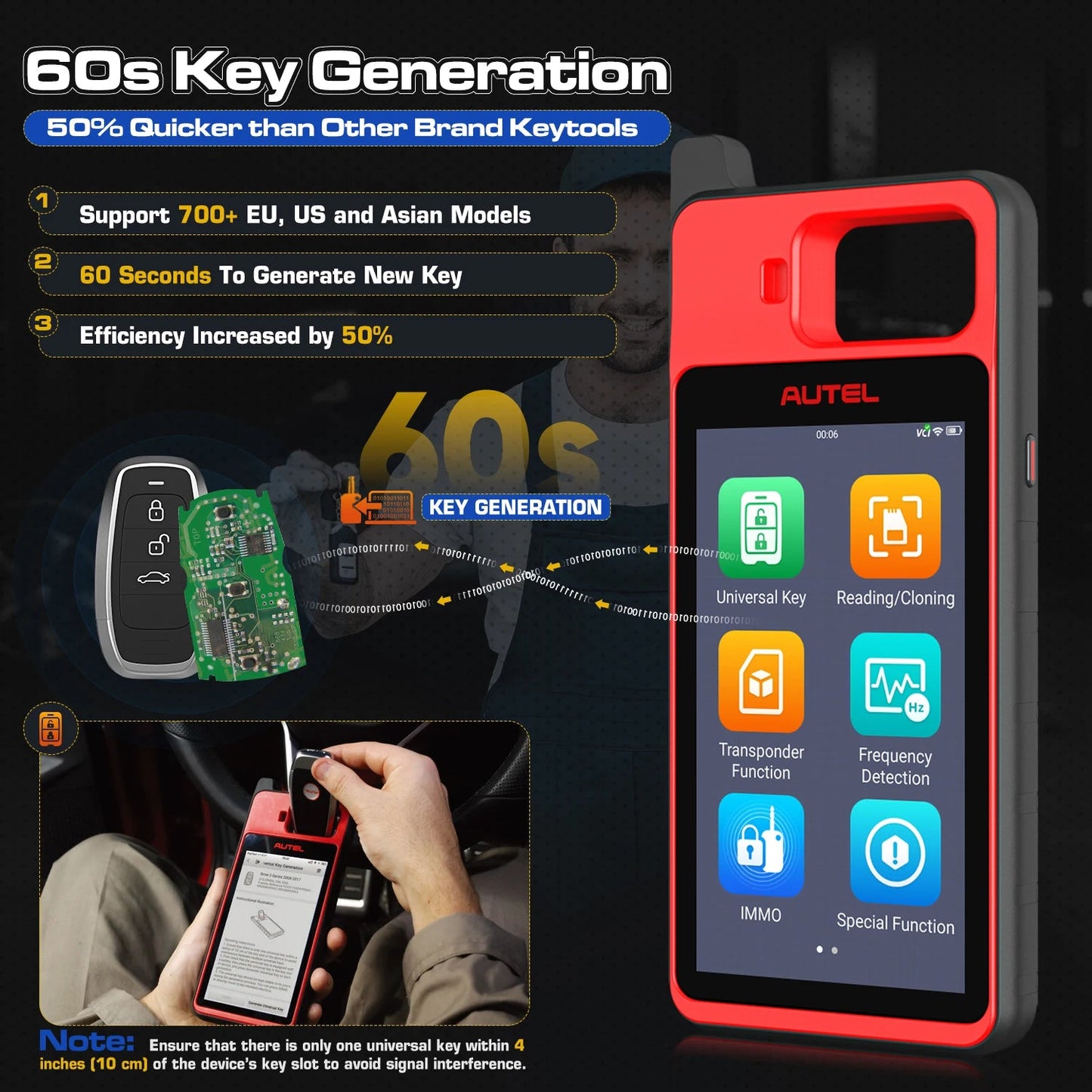 Autel MaxiIM KM100 Advanced One-Minute Key Generation Tool IMMO Key programming Key Renewal and Transponder Editing PK IM508S Ai-TechWorld 