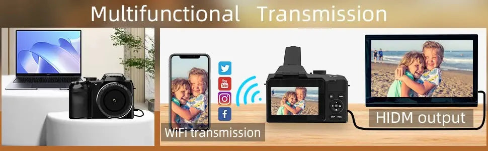 NBD 64MP Digital Camera for Photography, 4K Vlogging Camera with 3’’ Flip Screen,16X Digital Zoom,2 Batteries, 32GB TF Card Ai-TechWorld 