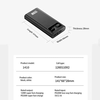 ONEPLUS 500000mAh 120W Super Fast Charging Power Bank High Capacity Battery CCC Certification Power Bank 3C For Iphone Xiaomi Ai-TechWorld 