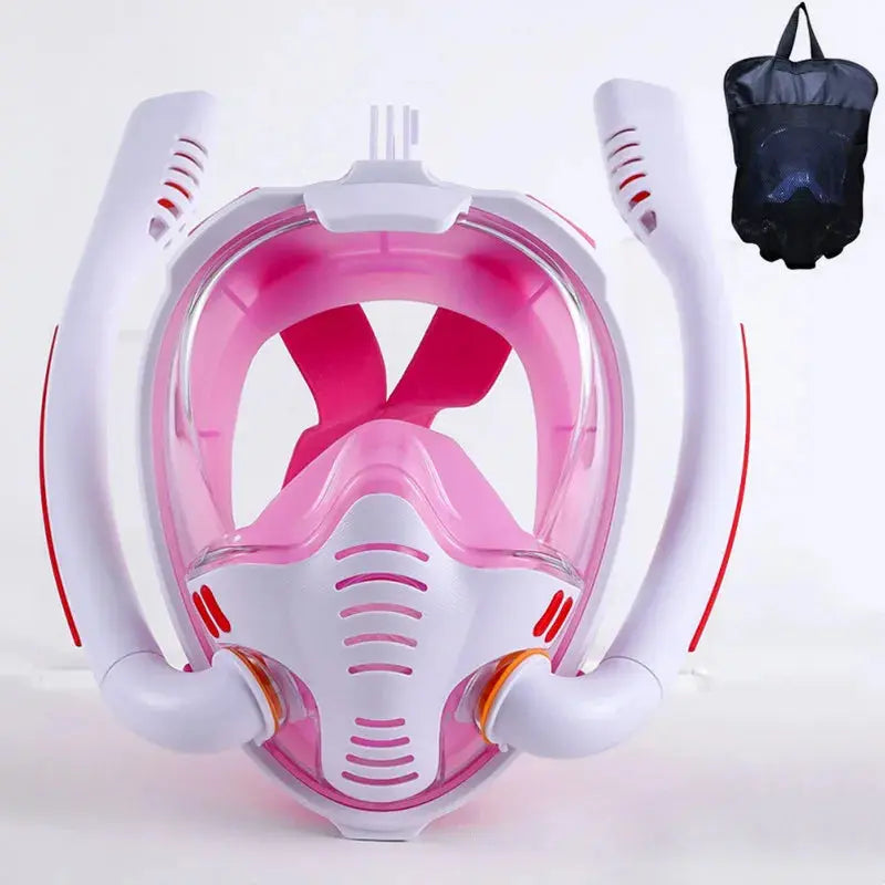 Snorkeling Mask Double Tube Silicone Full Dry Diving Mask Adult Swimming Mask Diving Goggles Self Contained Underwater Breathing Ai-TechWorld 