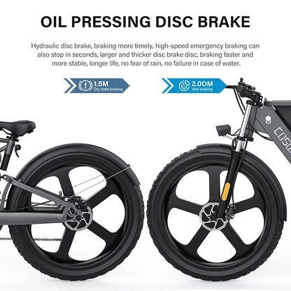 Coswheel T26 adult E-bike 500W 48V20Ah battery commute Electric Bike,26-inch Fat Tire E-Mountain bike Ai-TechWorld 