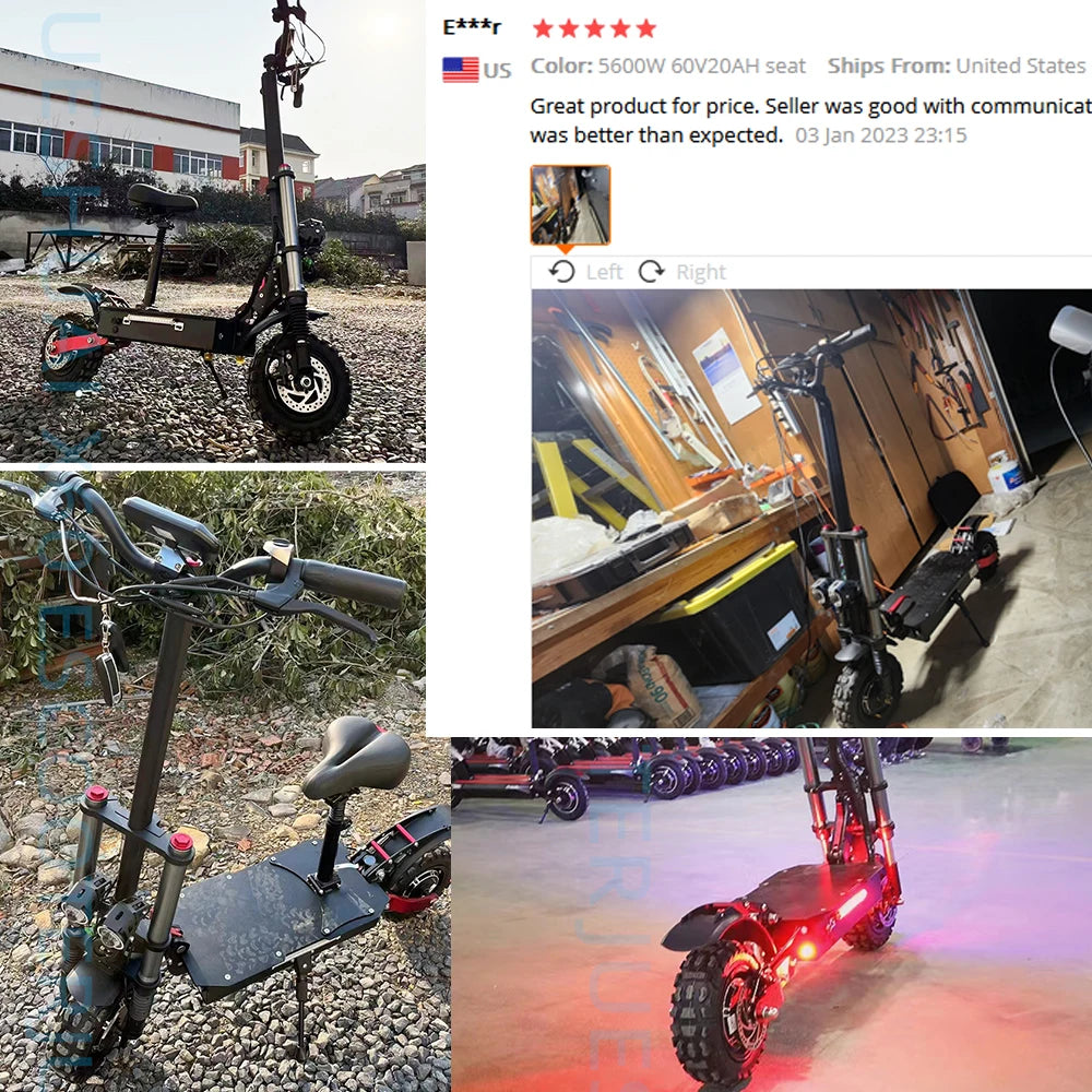 [8 models]10/11 Inch 48V-72V 1000W-6000W Electric Scooter 50-85km/h Fast E Scooter Off Road Electric Kick Scooter Foldable Adult Ai-TechWorld 