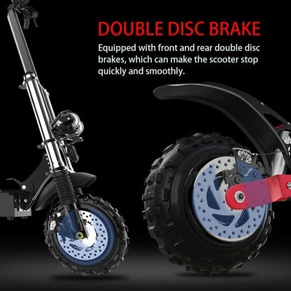 48-72V Electric Scooter for Adults 90KM/H 10-11''Tubeless Off Road Tire Hydraulic / SpringSuspension Foldable Escooter with Seat Ai-TechWorld 