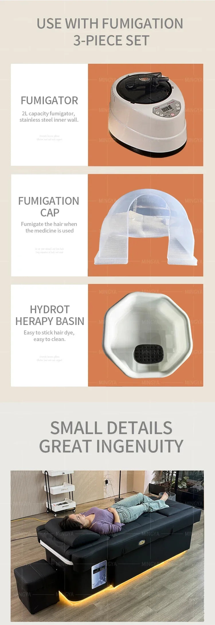 Factory Custom Made Hair Washing Bed for Hair Salon, Head Spa, Pedicure, Foot Massage, Hair Washing Chair. Ai-TechWorld 