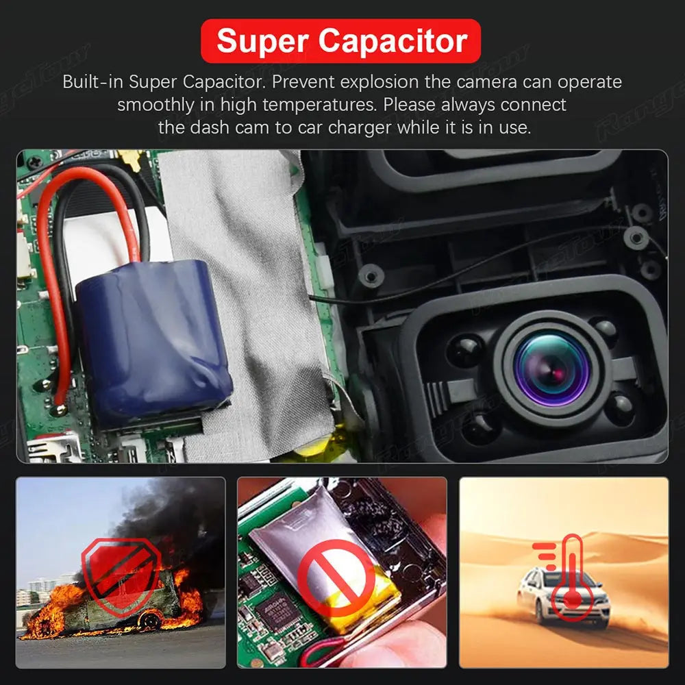 4K 2160P WIFI GPS Logger Dual Lens Car DVR Novatek 96663 Chip Sony image Sensor Night Vision Dual Camera Dash Cam Recorder D30H Ai-TechWorld 