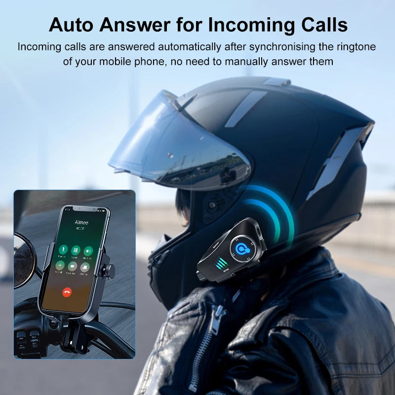 Q28 Motorcycle Helmet Headset Bluetooth Hands Free Call Waterproof Heaphone Wireless 1080P Video Dashcam TF Card as gift Ai-TechWorld 