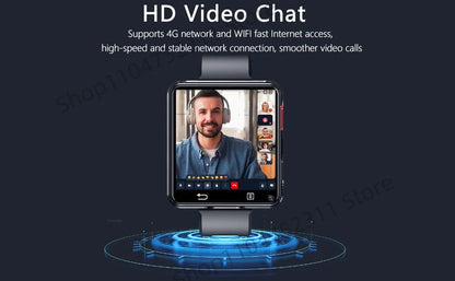 S998 4G Smart Watch Android 11.0 OS Smartwatch 2.64 inch Large Screen 480*480 MTK6739 500W Dual Camera 1200mAH Battery Wifi GPS Ai-TechWorld 