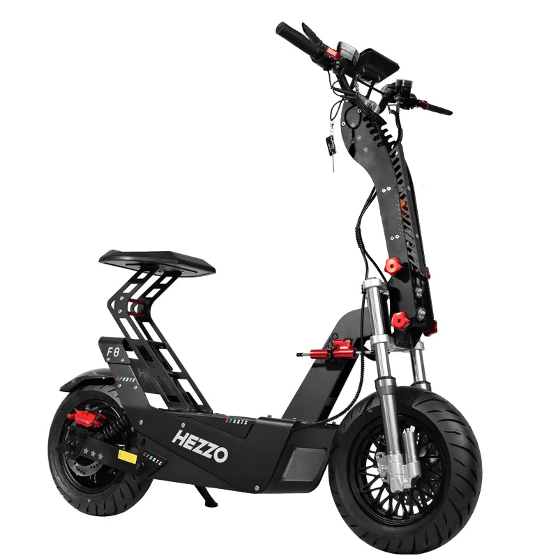 HEZZO 8000W Electric Scooter Dual Motor Top Speed 90-100KM/H，72V 50Ah ，16Inch Off-Road Tires Sport Folding F8 eScooter Ai-TechWorld 