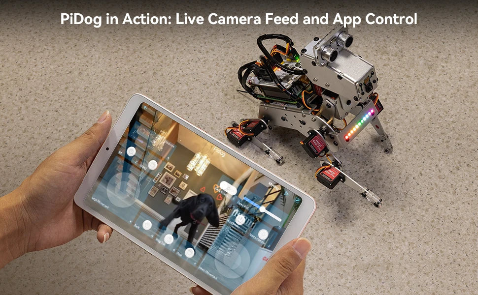 SunFounder PiDog AI Robot Dog Kit for Raspberry Pi 5/4/3B+/3B/Zero 2(Not included)LLMs ChatGPT-4o/Gemini/Grok,App Control Ai-TechWorld 