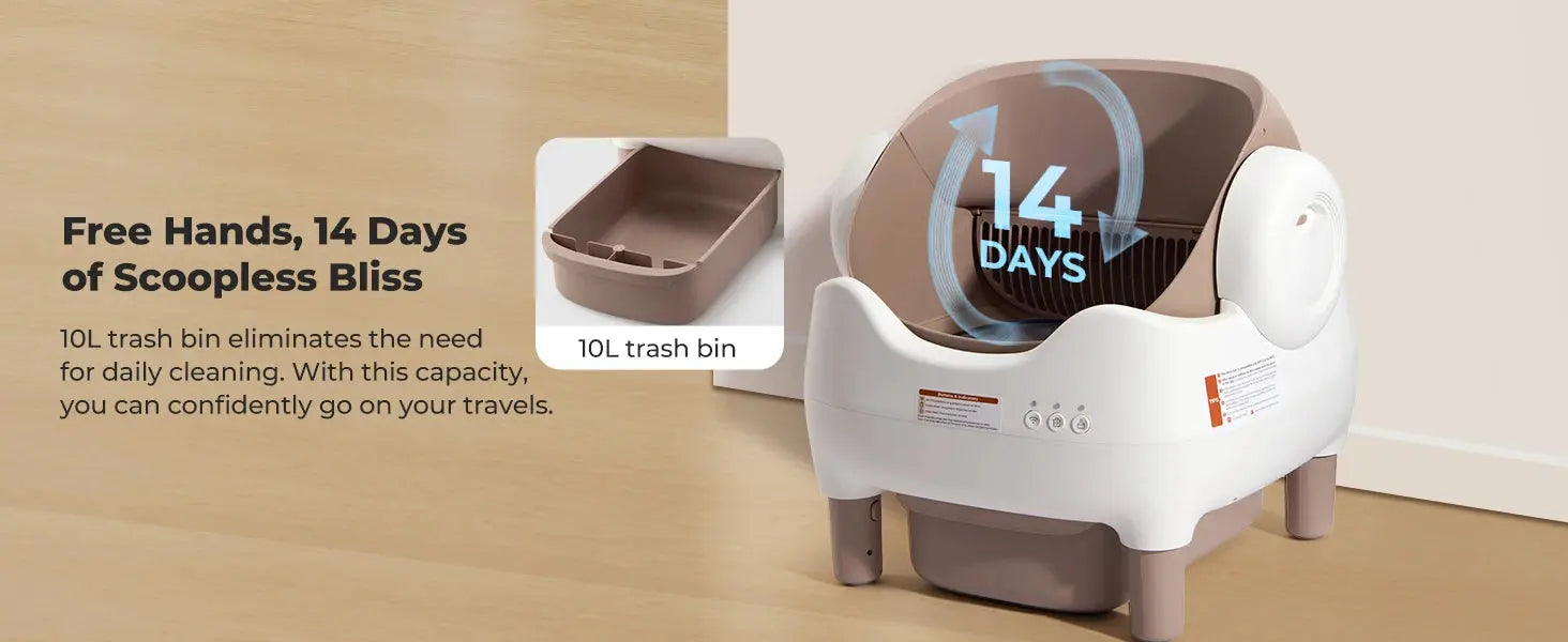 Self Cleaning Litter Box, Automatic Cat Litter Box with APP Control, Odor-Free  Large Waste Bin, Open-Top for Multi Cats Ai-TechWorld 