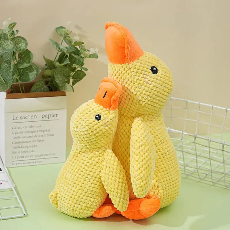 Plush Companion Sleeping Duck Dog Toys for Small Large Dogs Bite Resistant Teeth Grinding Sound Relief Duck Sound Toy Ai-TechWorld 