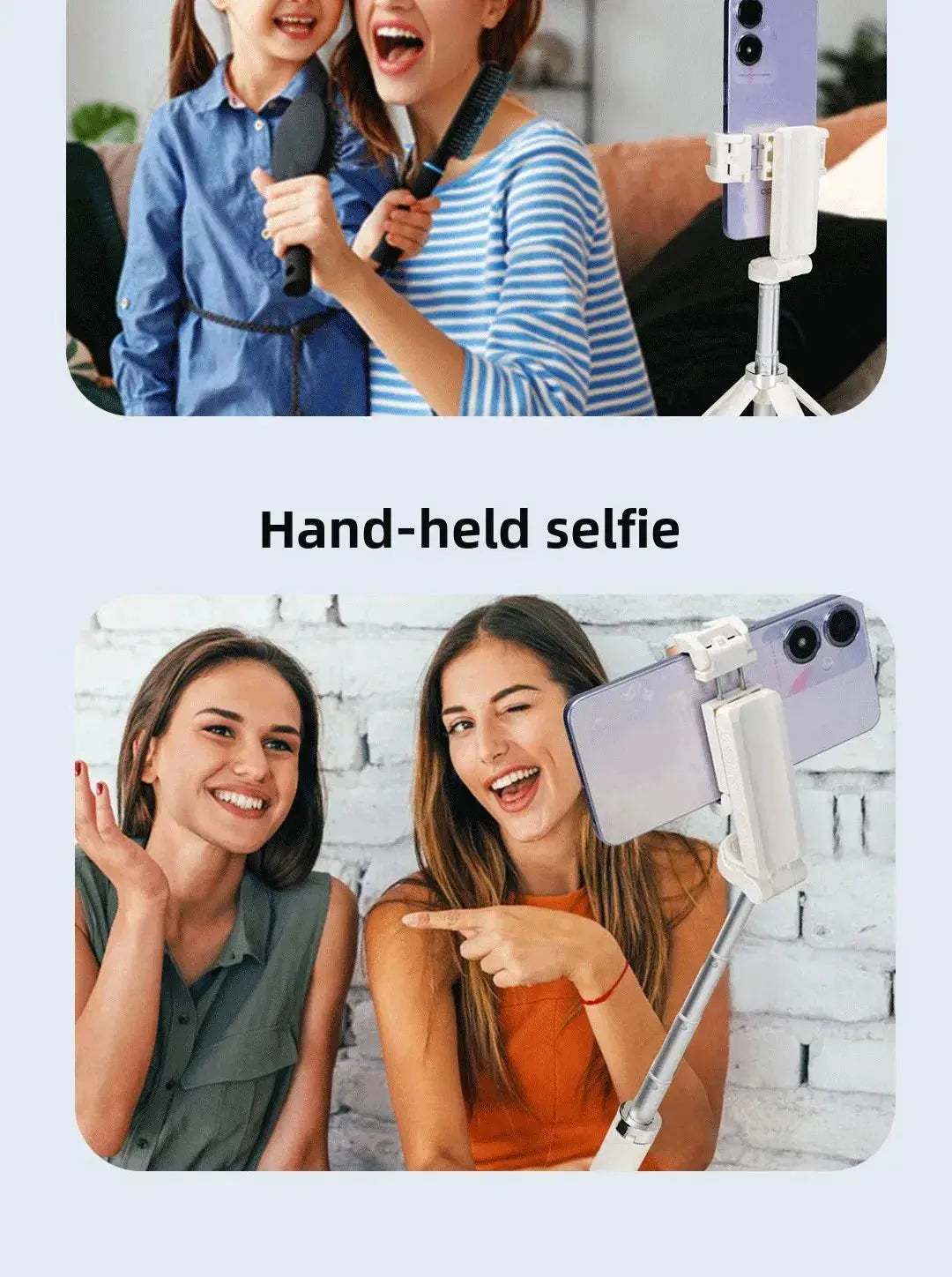 Super Mini Selfie Stick Portable Phone Holder Shooting Aid Versatile Integrated Design Bluetooth Remote For Live Broadcas Ai-TechWorld 