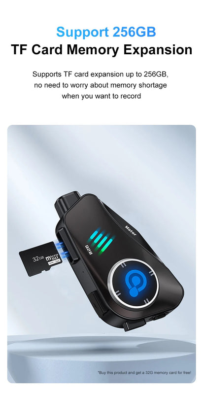 Q28 Motorcycle Helmet Headset Bluetooth Hands Free Call Waterproof Heaphone Wireless 1080P Video Dashcam TF Card as gift Ai-TechWorld 