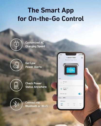 SOLIX C1000 Portable Power Station, 1800W (Peak 2400W) Solar Generator, Full Charge in 58 Min, 1056wh LiFePO4 Battery Ai-TechWorld 