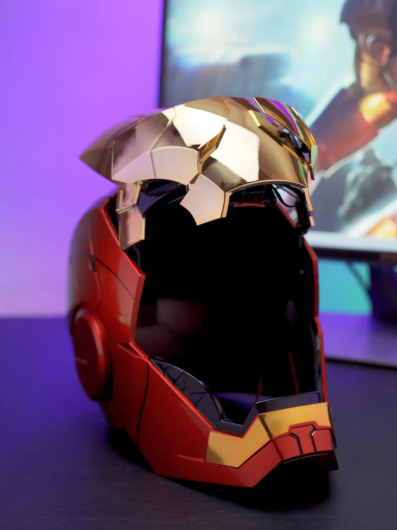 New AutoKing 1:1 Mk5 Iron Man Helmet Cosplay Voice Control Eyes with Light Model Toys for Adult Electric Wearable Christmas Gift Ai-TechWorld 