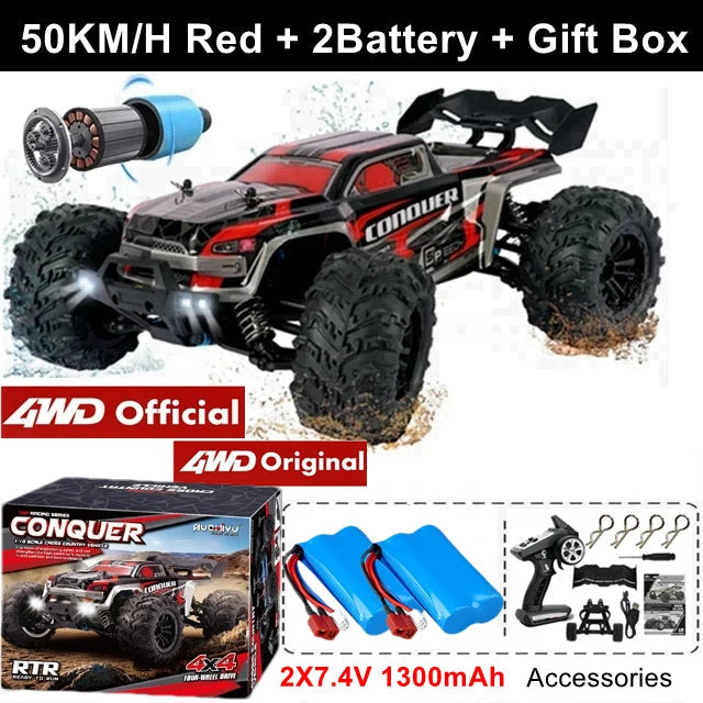 4WD Remote Control Car Off Road 4x4 RC High Speed Buggy Truck Super Brushless 50 or 80KM/H Fast Drift Racing Toy Kids Adults Ai-TechWorld 