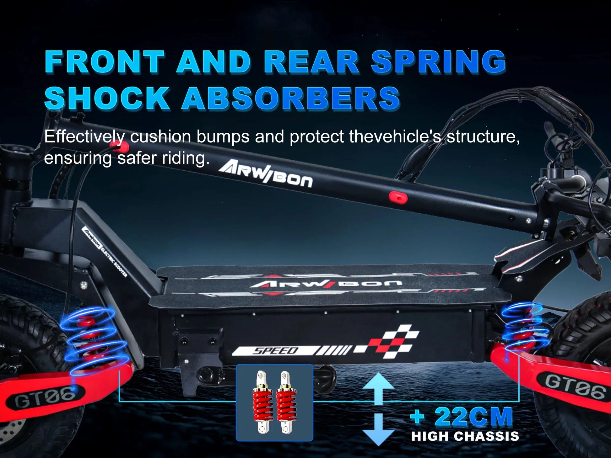 Arwibon GT06 1200W Foldable E-Scooter for Adults -Max Speed 30MPH, 48V 13AH/23.4AH, 11"Off-Road Tires | US Stock, Factory Direct Ai-TechWorld 