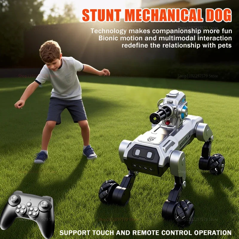 2025 New 2.4G Remote Control Robot Dog with Singing Dancing Follow Mode 360° Rotating launching Cannon Puppy Toys Gifts For Kid Ai-TechWorld 