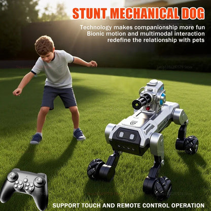 2025 New 2.4G Remote Control Robot Dog with Singing Dancing Follow Mode 360° Rotating launching Cannon Puppy Toys Gifts For Kid Ai-TechWorld 