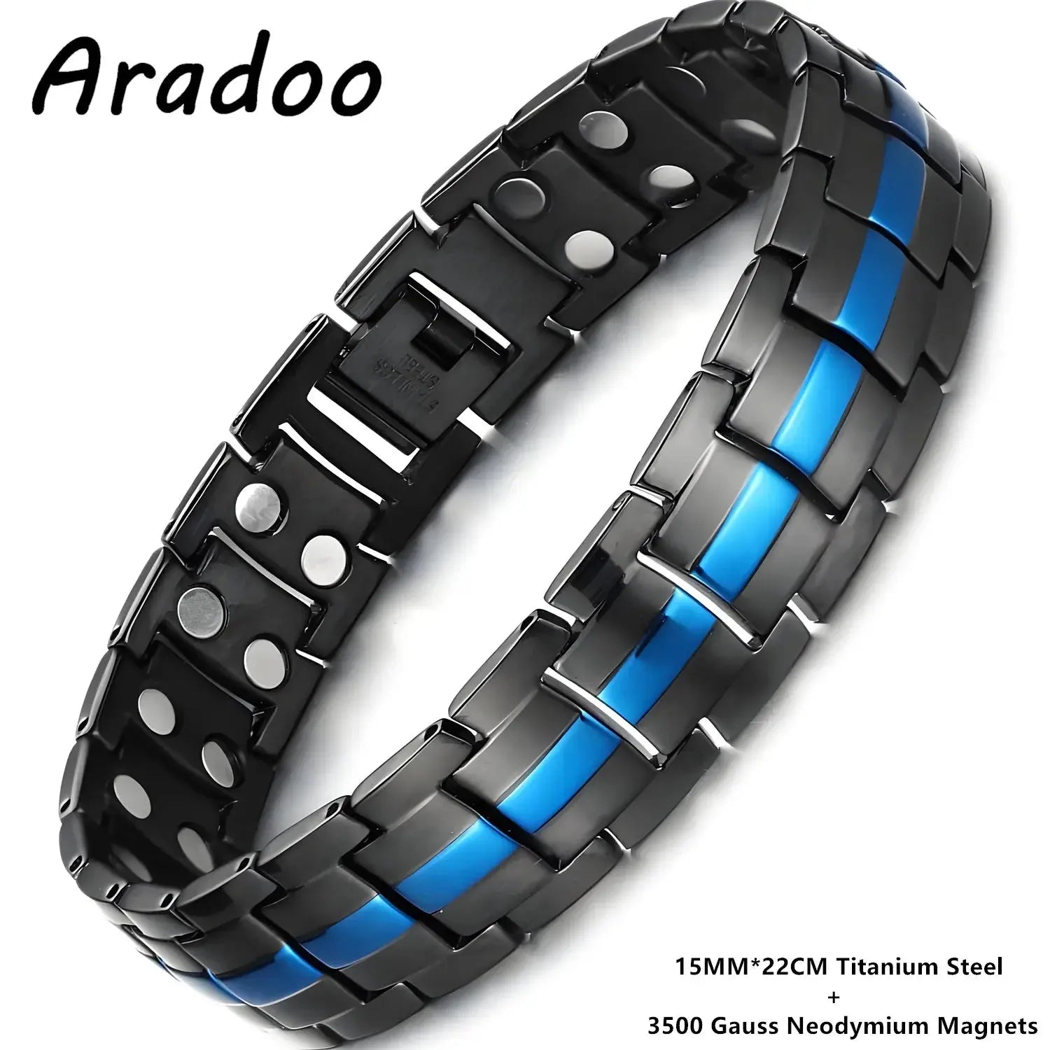 ARADOO Premium Copper Bracelet for Men with Strength 5000 Gauss Magnets Titanium Steel Wristband Jewelry Gifts Ai-TechWorld 