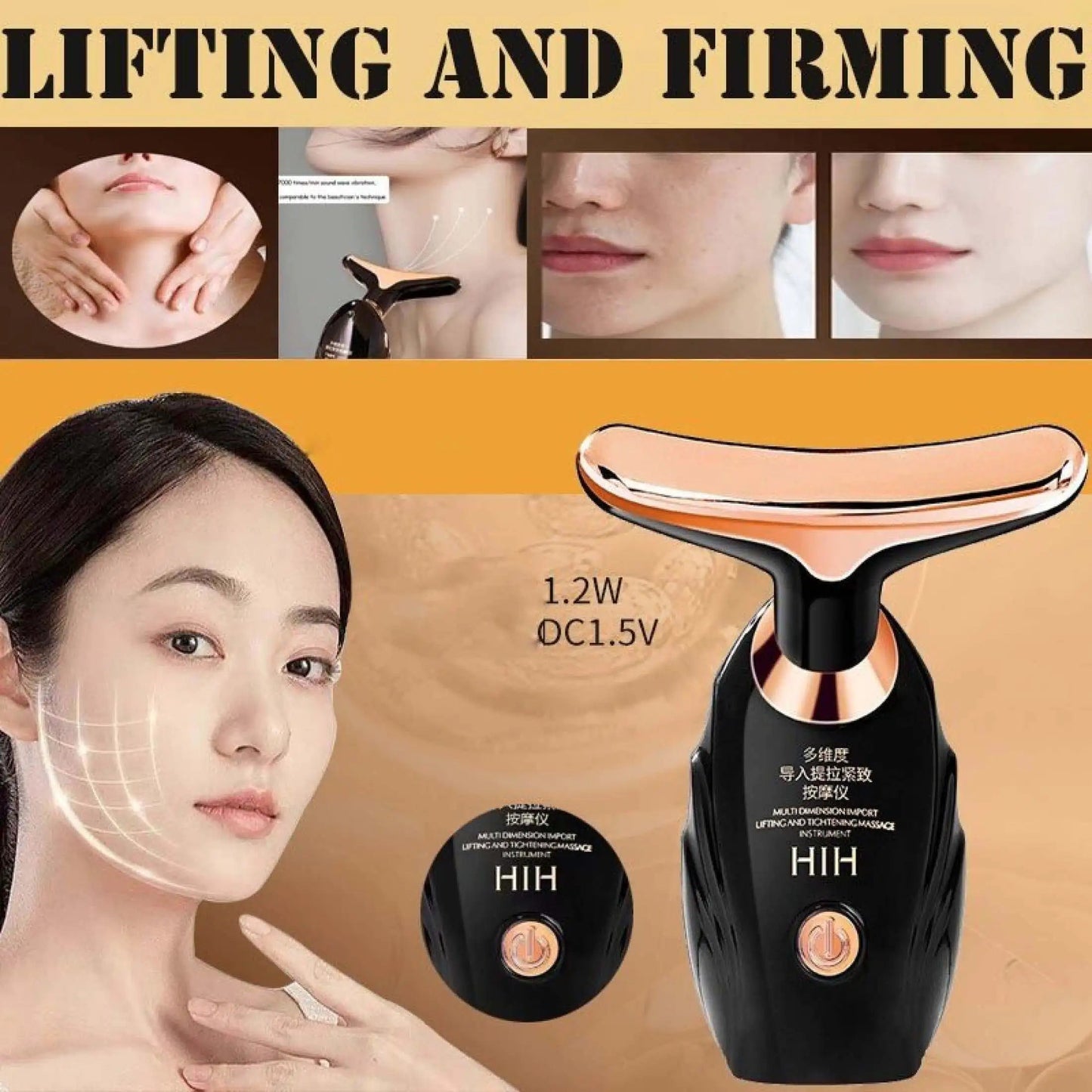Face Lifting Device Neck Facial Eye Massage Introducer Microcurrent Skin Rejuvenation Anti Aging Beauty Device Face Massager Ai-TechWorld 