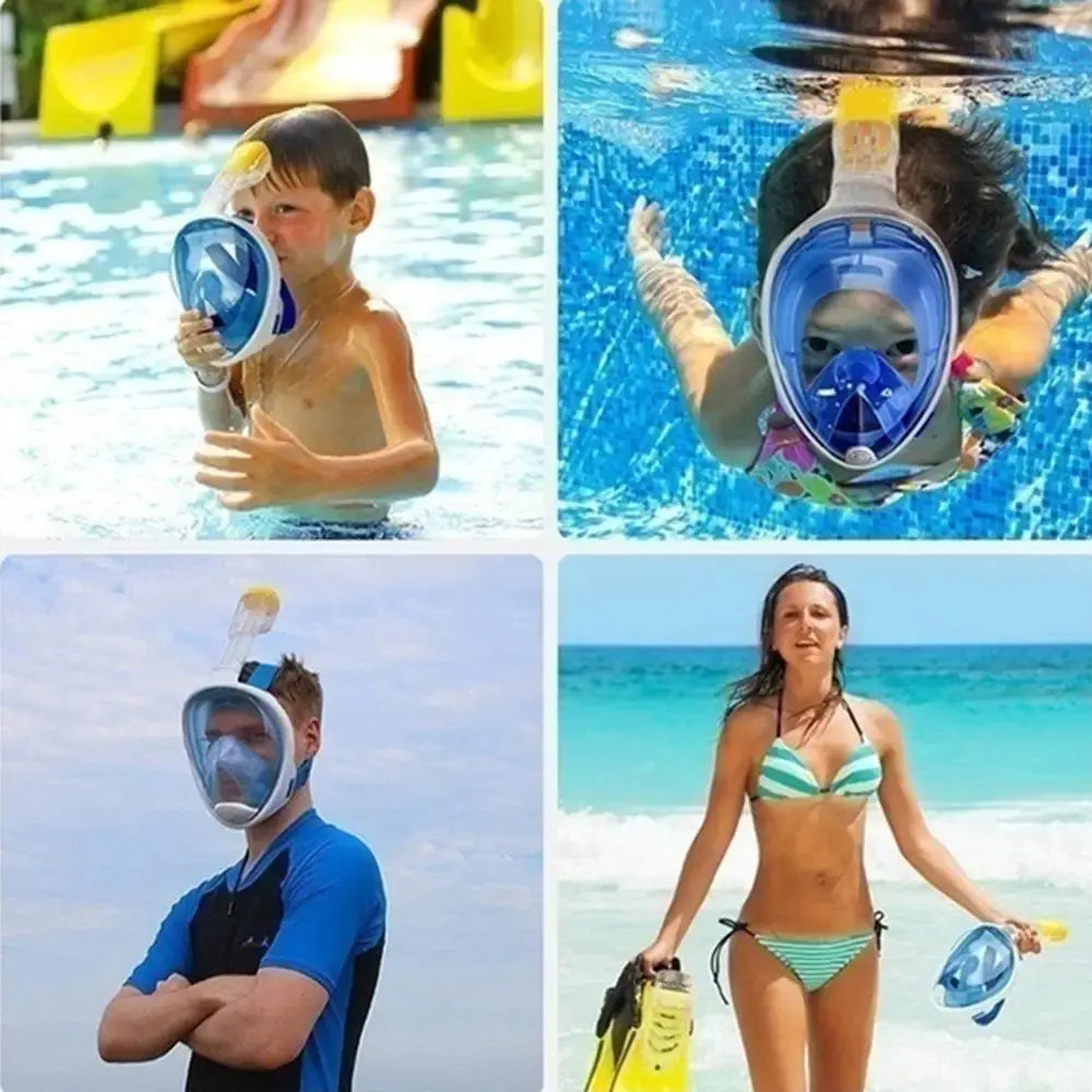 Underwater Scuba Anti Fog Full Face Diving Mask Snorkeling Respiratory Masks Safe Waterproof Swimming Equipment for Adult Kids Ai-TechWorld 