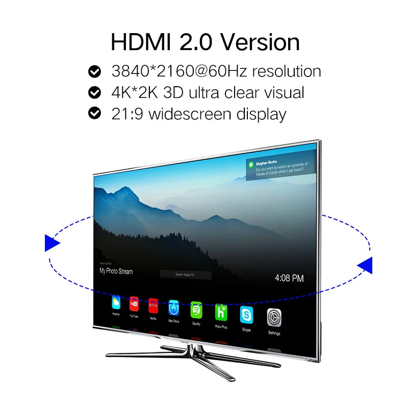 SHULIANCABLE HDMI Cable 2.0 4K HDR  for Splitter Extender Adapter laptop TV LCD Laptop PS3/4 Projector Computer Ai-TechWorld   ai-techworld