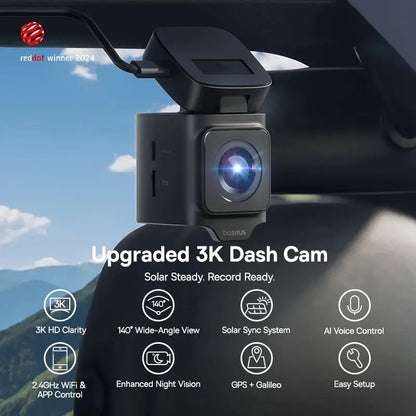 Baseus 3K Dash Cam VD1 Front and Rear Cam HD Built-in GPS Galileo Supercapacitor Car DVR Car Camera Recorder Support 24H Parking Ai-TechWorld 
