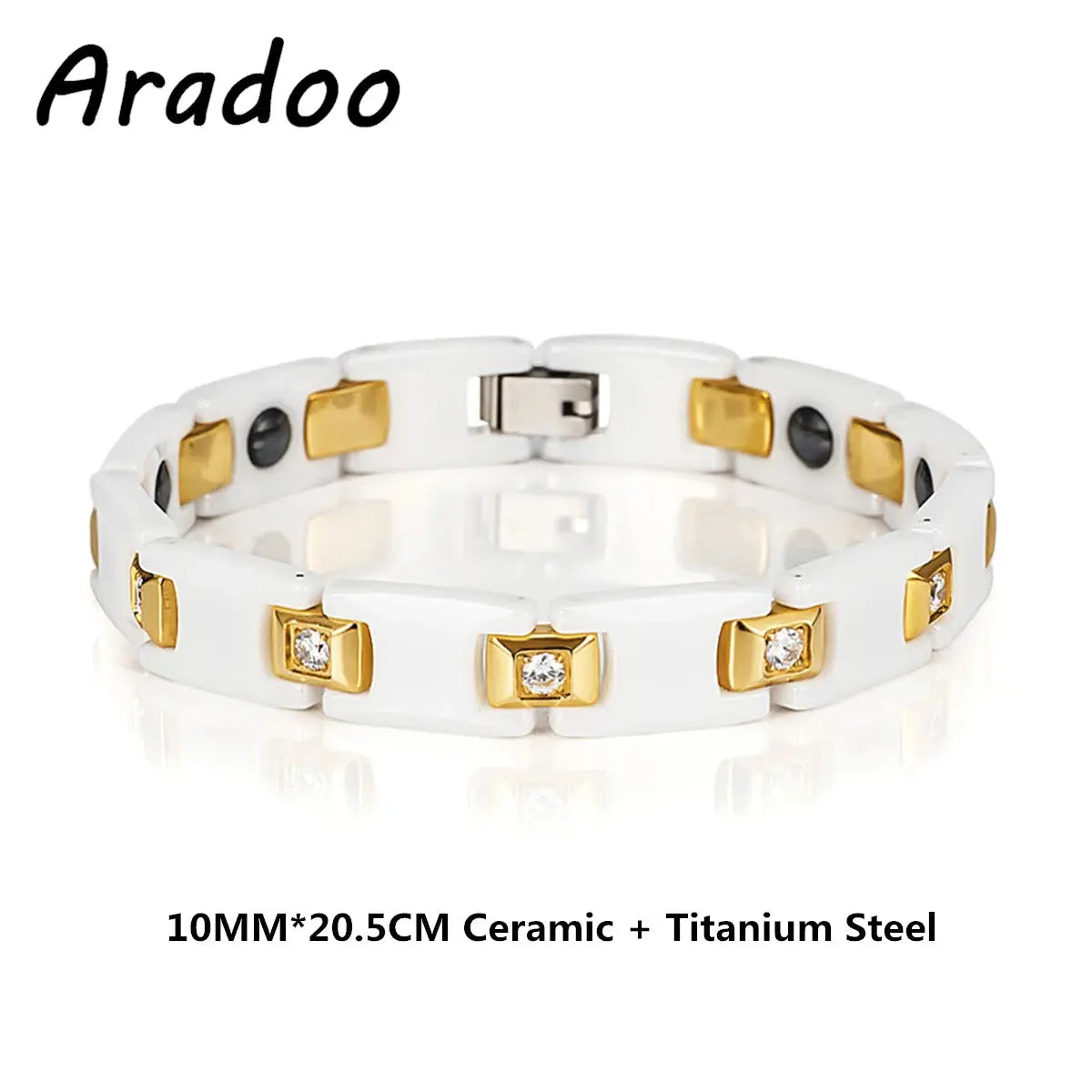Titanium Steel Ceramic Energy Bracelet Stainless Steel Zirconia Couple Ceramic Bracelet Ai-TechWorld 