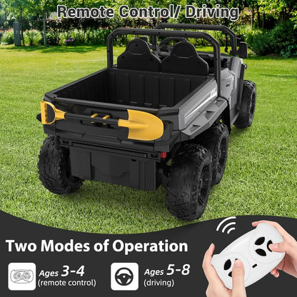 24V 4WD Electric Ride On Dump Truck with Remote Control 2-Seater Kids Ride On Car Music Player & LED Lights Birthday Gift Ai-TechWorld 
