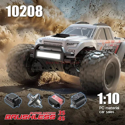 New MJX 10208 Small Monster 1/10 Hypergo 2.4G Brushless High Speed RC Professional Adult Off road Remote Control Vehicle RC Cars Ai-TechWorld 