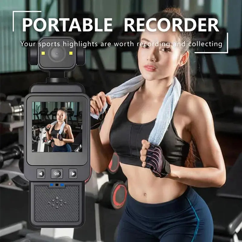 Xiaomi 8K Handheld Sports Camera 180 ° Rotating Mini Portable Anti-shake Camera HD Display WiFi Wearable Night Vision Camera Ai-TechWorld 
