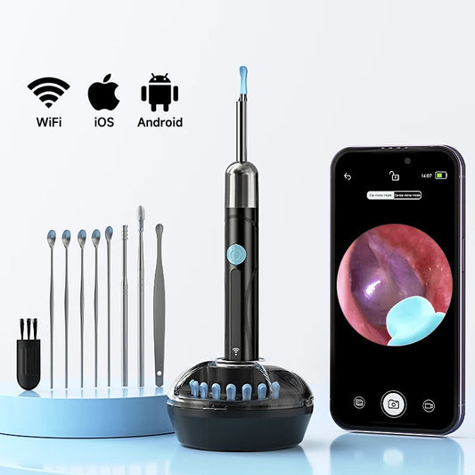 WiFi Endoscope 4.2mm 1080P Ear Picker Camera with Ear Spoon Base for iOS/Android Ear Cleaning Otoscope with Ear Wax Removal Tool Ai-TechWorld 