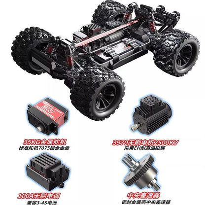 New MJX 10208 Small Monster 1/10 Hypergo 2.4G Brushless High Speed RC Professional Adult Off road Remote Control Vehicle RC Cars Ai-TechWorld 