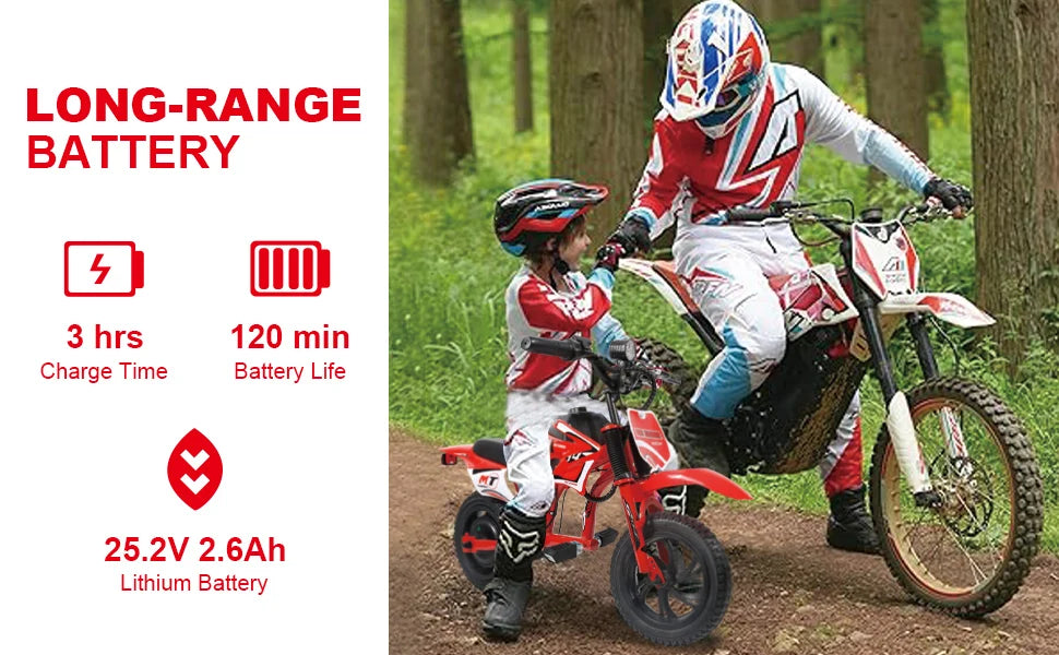 25V Electric Dirt Bike 200W Electric Motorcycle Up to 10MPH & 7 Miles Long Range 3-Speed Modes Motorcycle for Kids Ages 3-10 Ai-TechWorld 