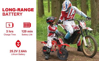 25V Electric Dirt Bike 200W Electric Motorcycle Up to 10MPH & 7 Miles Long Range 3-Speed Modes Motorcycle for Kids Ages 3-10 Ai-TechWorld 