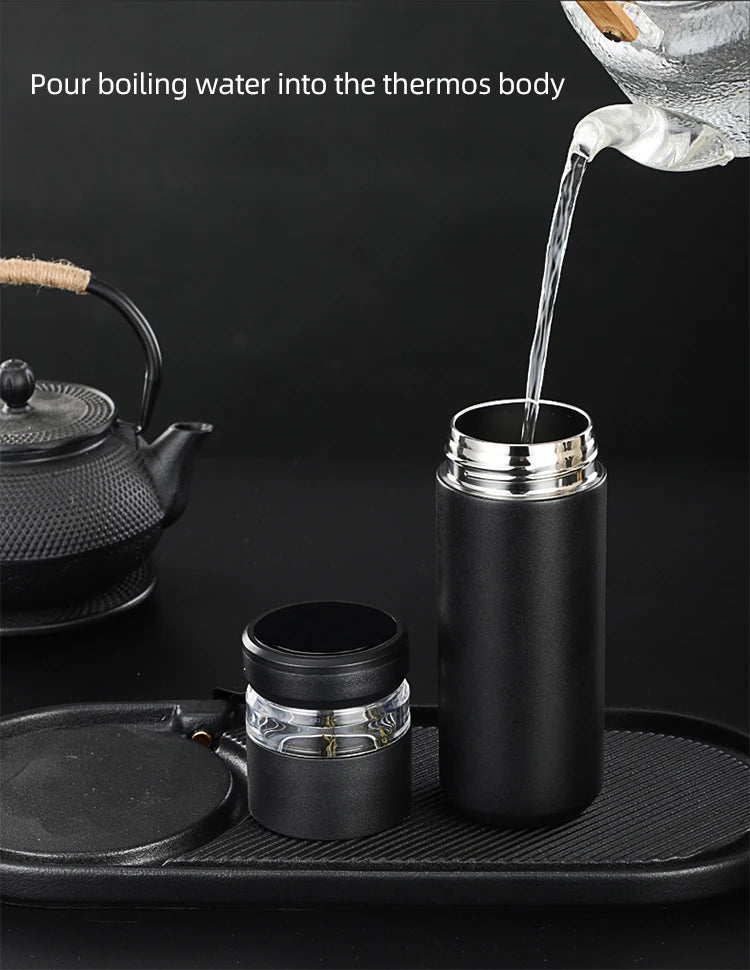500ml Tea Infuser Vacuum Flask Stainless Steel Insulated Cup with Independent Tea Storage Handle Travel Mug Business Cup Gifts Ai-TechWorld 