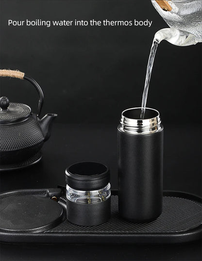 500ml Tea Infuser Vacuum Flask Stainless Steel Insulated Cup with Independent Tea Storage Handle Travel Mug Business Cup Gifts Ai-TechWorld 
