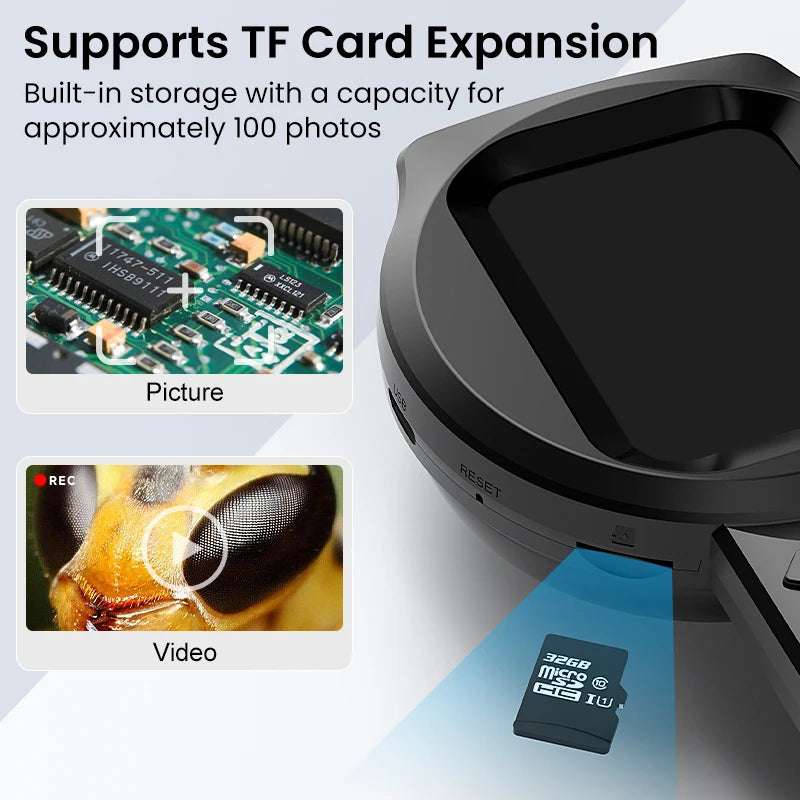 2.8'' IPS Digital Magnifier HD 1080P 100X Portable Microscope Handheld Mignifying Glass for Electronics Repair Check Jewelry Ai-TechWorld 