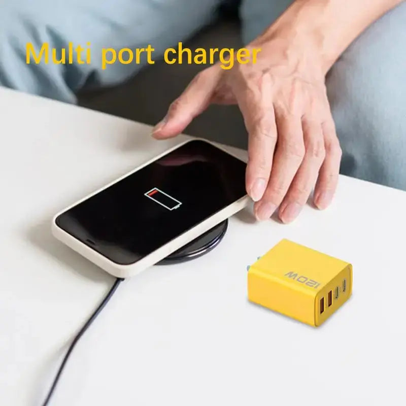 4 Ports 120W USBC Charger Super Fast Charging PD Wall Phone USB Charger Type C Adapter For iphoneXiaomi HuaweiSamsung Ai-TechWorld 
