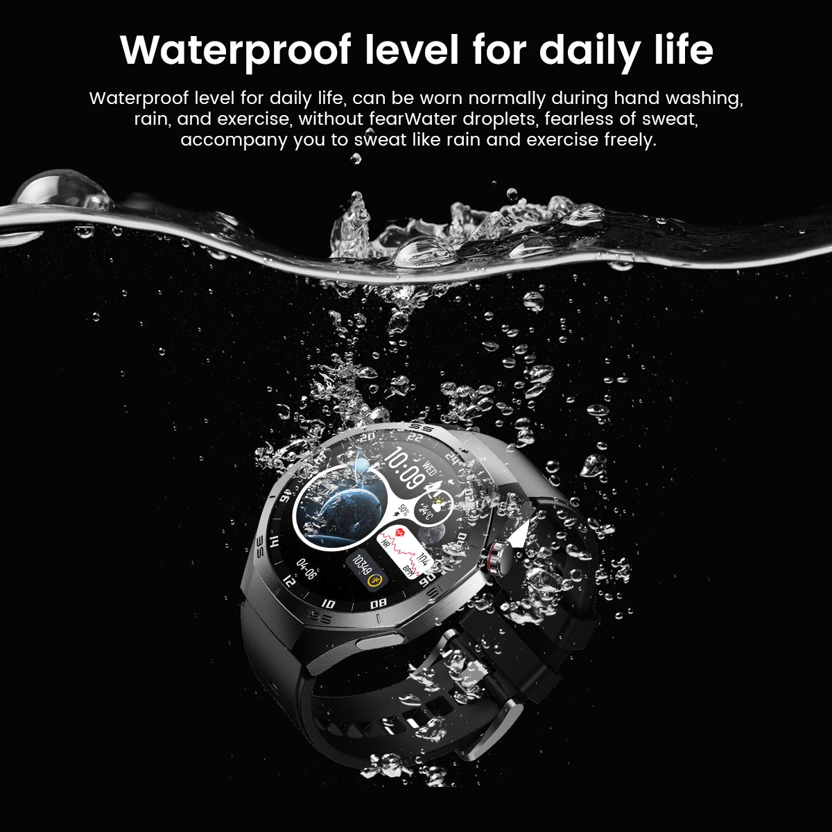 2025New For Android and ios Smart Watch Men AMOLED Screen GPS Motion trajectory Heart Rate Bluetooth Calls SmartWatch Waterproof Ai-TechWorld 